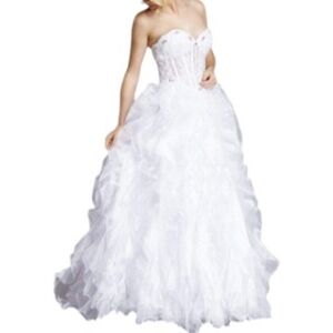 NWT Aspeed White Strapless Corset Ruffle Wedding Dress